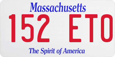 MA license plate 152ET0