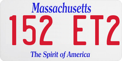 MA license plate 152ET2