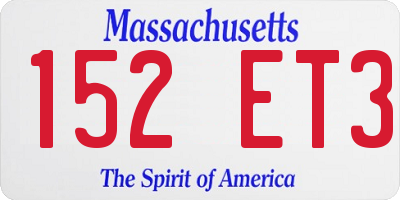 MA license plate 152ET3