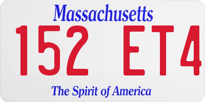 MA license plate 152ET4