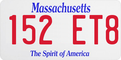 MA license plate 152ET8