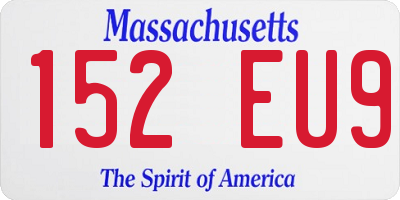 MA license plate 152EU9