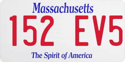 MA license plate 152EV5