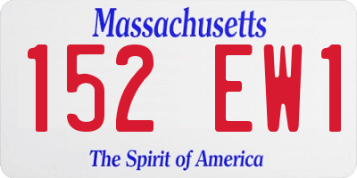 MA license plate 152EW1
