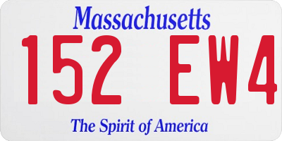 MA license plate 152EW4