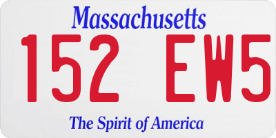 MA license plate 152EW5