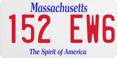 MA license plate 152EW6