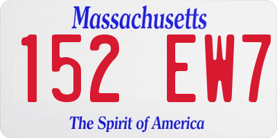 MA license plate 152EW7