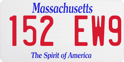 MA license plate 152EW9
