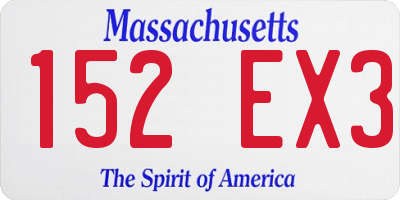 MA license plate 152EX3