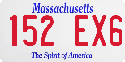 MA license plate 152EX6