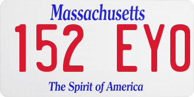 MA license plate 152EY0