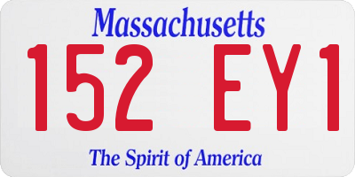 MA license plate 152EY1