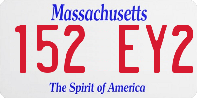 MA license plate 152EY2