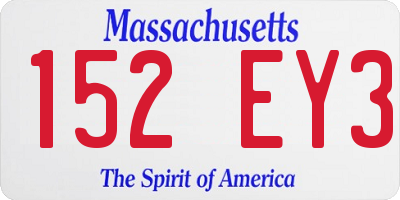 MA license plate 152EY3