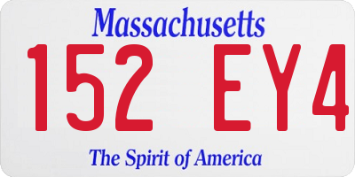 MA license plate 152EY4