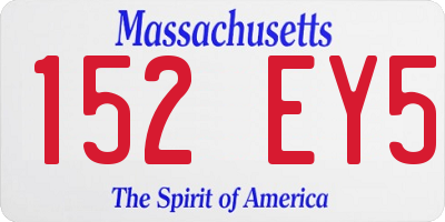 MA license plate 152EY5