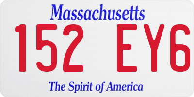 MA license plate 152EY6