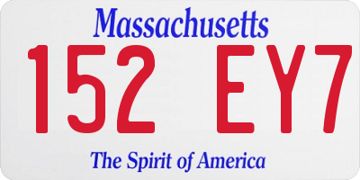 MA license plate 152EY7