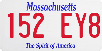 MA license plate 152EY8