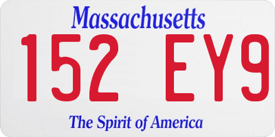 MA license plate 152EY9