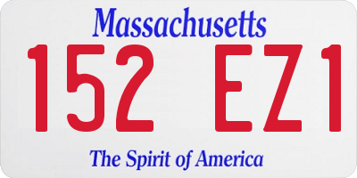 MA license plate 152EZ1