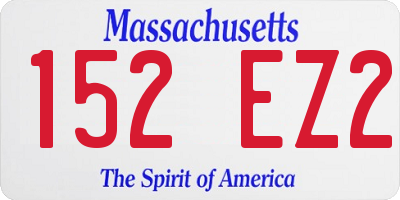 MA license plate 152EZ2