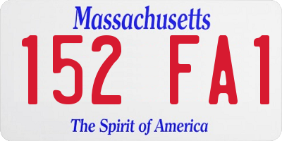 MA license plate 152FA1