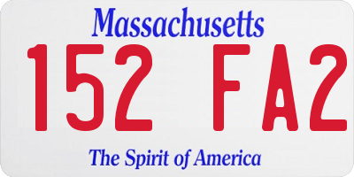 MA license plate 152FA2