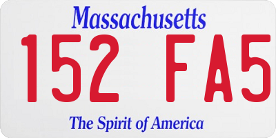 MA license plate 152FA5