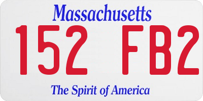 MA license plate 152FB2