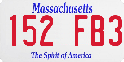 MA license plate 152FB3