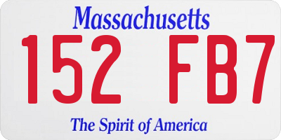 MA license plate 152FB7