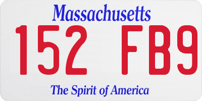 MA license plate 152FB9