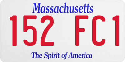 MA license plate 152FC1