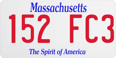 MA license plate 152FC3