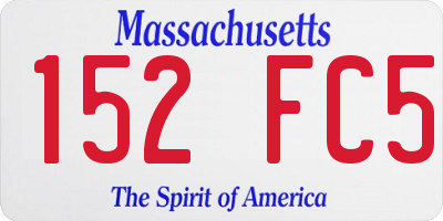 MA license plate 152FC5