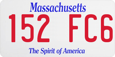 MA license plate 152FC6