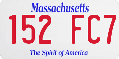 MA license plate 152FC7