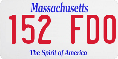 MA license plate 152FD0