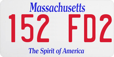 MA license plate 152FD2