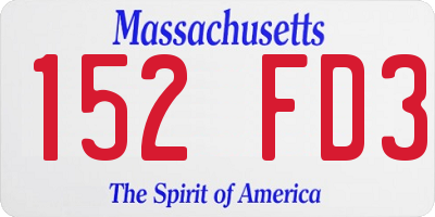 MA license plate 152FD3