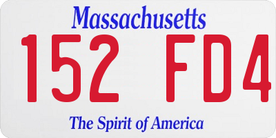 MA license plate 152FD4