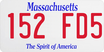 MA license plate 152FD5