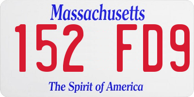 MA license plate 152FD9