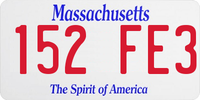 MA license plate 152FE3