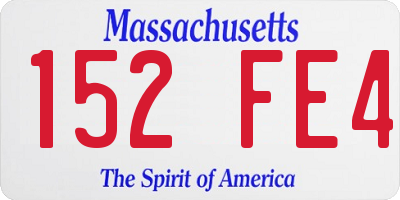MA license plate 152FE4