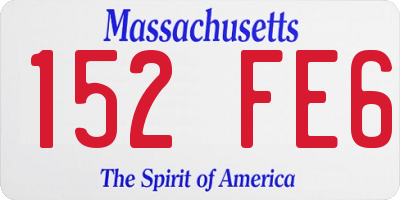 MA license plate 152FE6