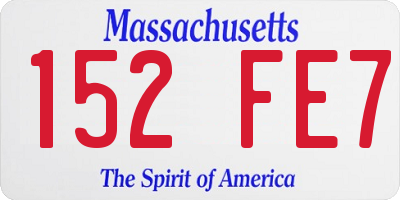 MA license plate 152FE7