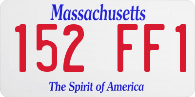 MA license plate 152FF1